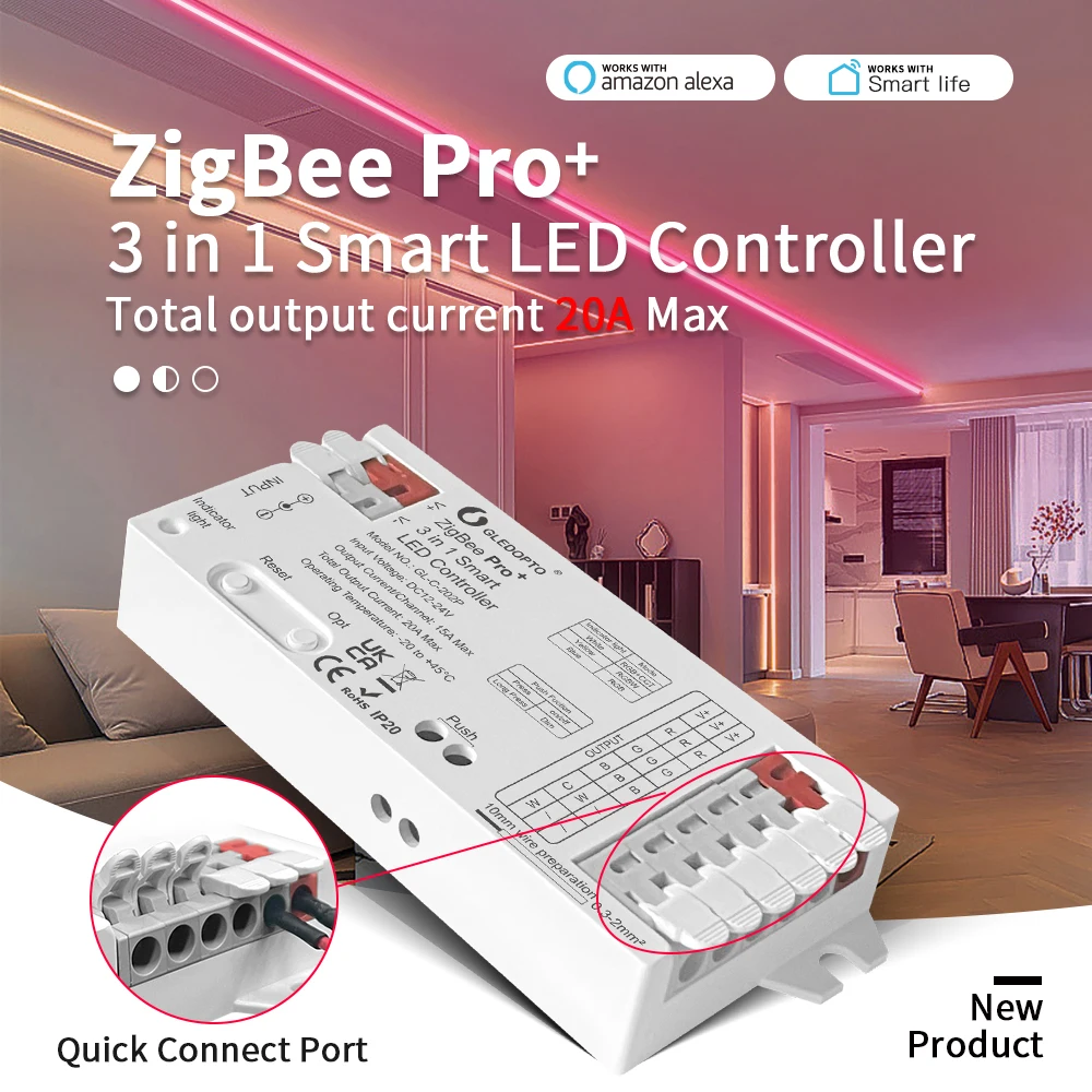 GLEDOPTO-tira de luces LED Zig - Zigbee Coordinator Stick reseña y precio